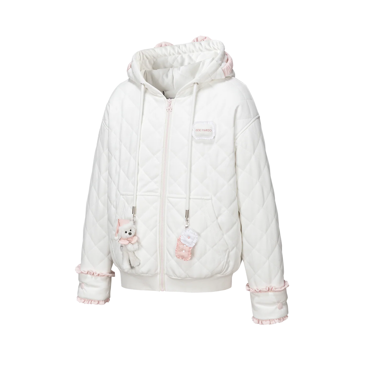 13DE MARZO Nighty Night Bear Eye Mask Cardigan White