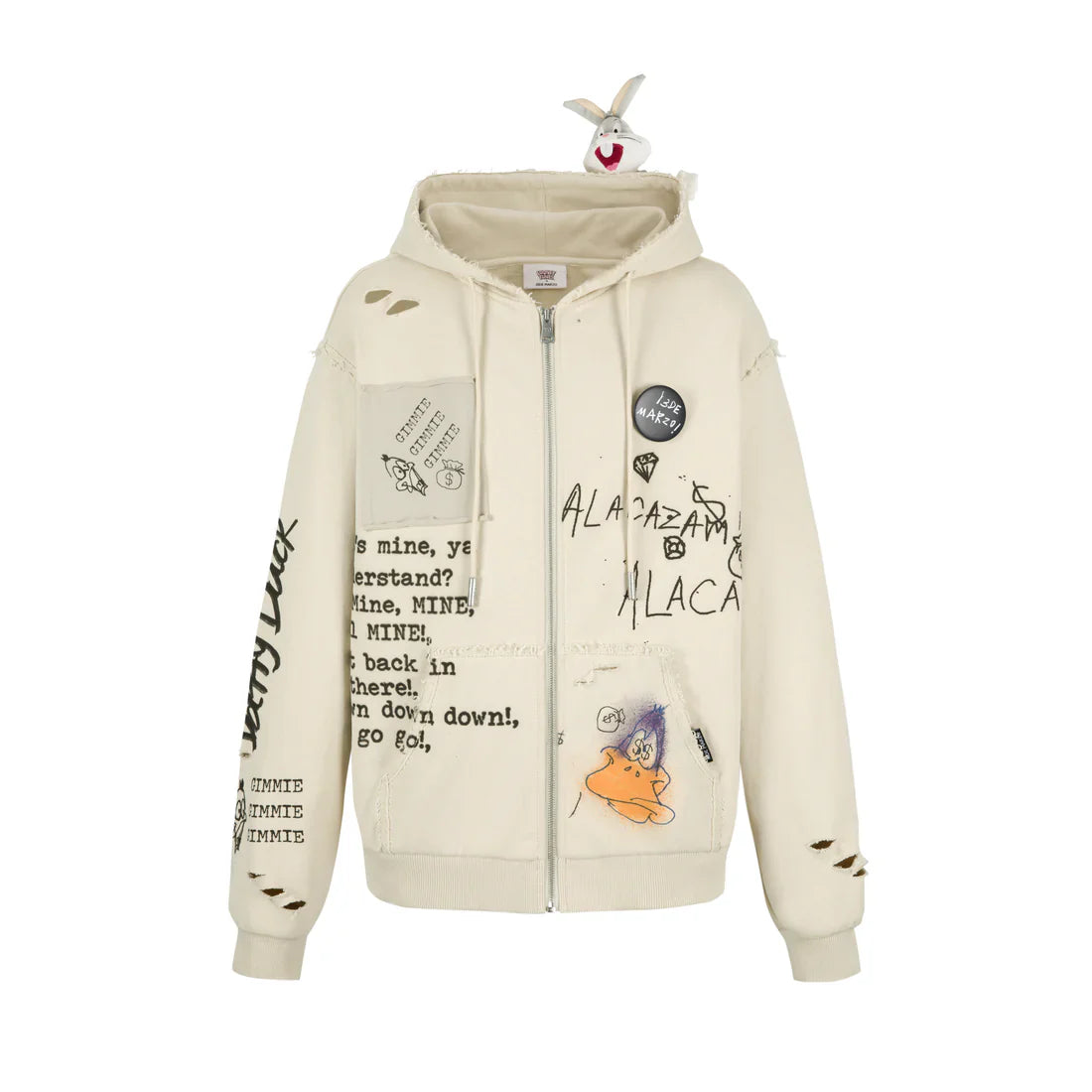 13DE MARZO DAFFY DUCK SKETCH ZIP HOODIE