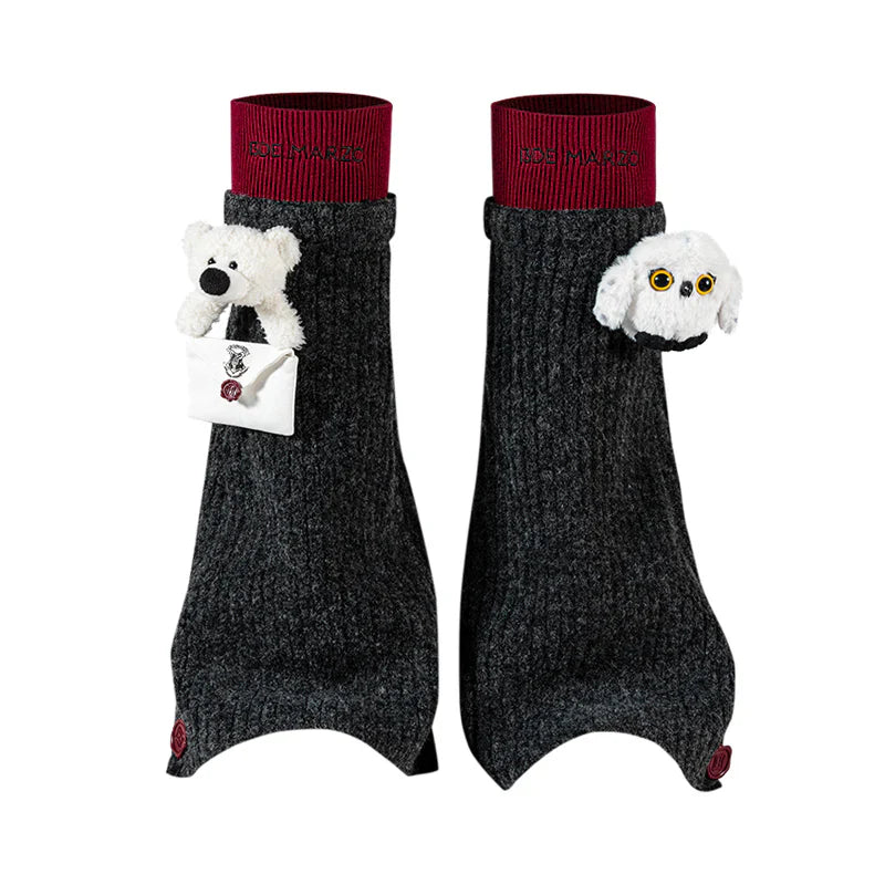 Harry Potter × 13DE MARZO Hedwig Hogwarts Bear Leg Warmer - Grey