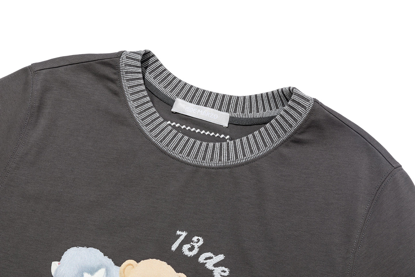 13DE MARZO Rocking Horse Print T-shirt Dark Grey