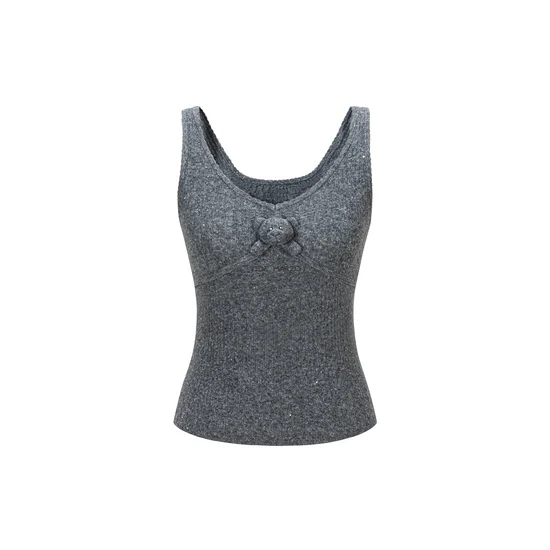 13DE MARZO Mini Bear Sequin Camisole Grey