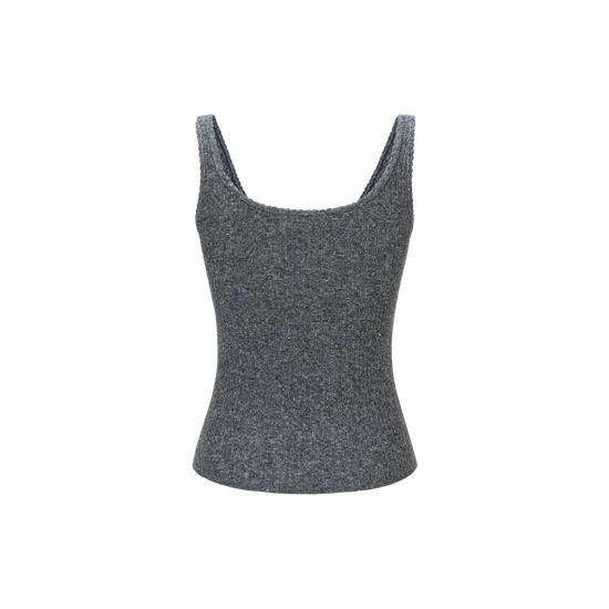 13DE MARZO Mini Bear Sequin Camisole Grey