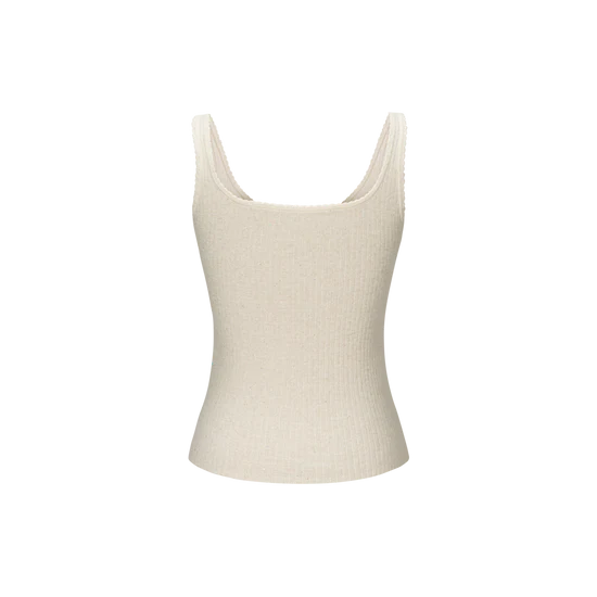 13DE MARZO Mini Bear Sequin Camisole  Beige