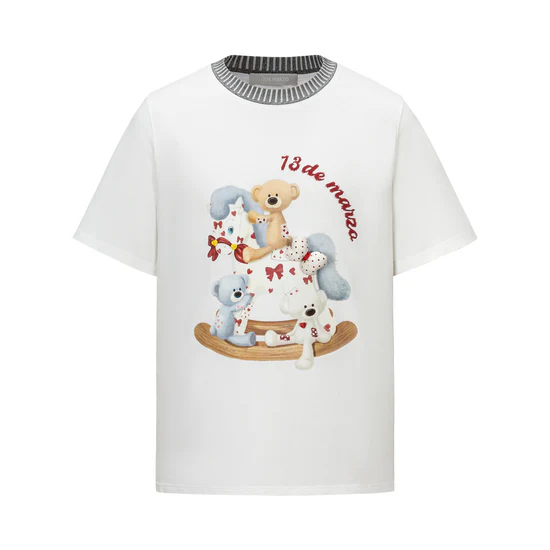 13DE MARZO Rocking Horse Print T-shirt White