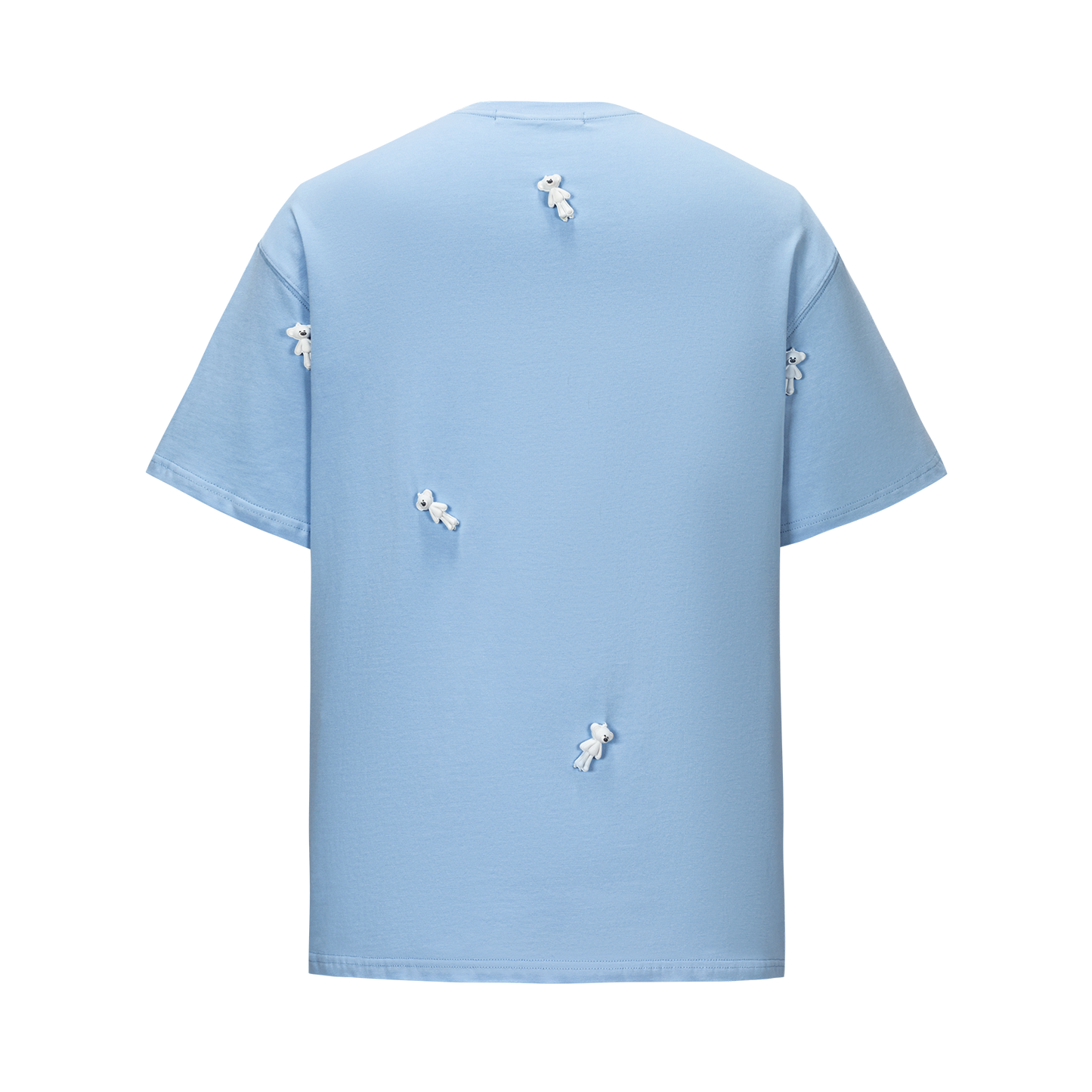 13DE MARZO Mini Flocked Bear T-shirt Blue