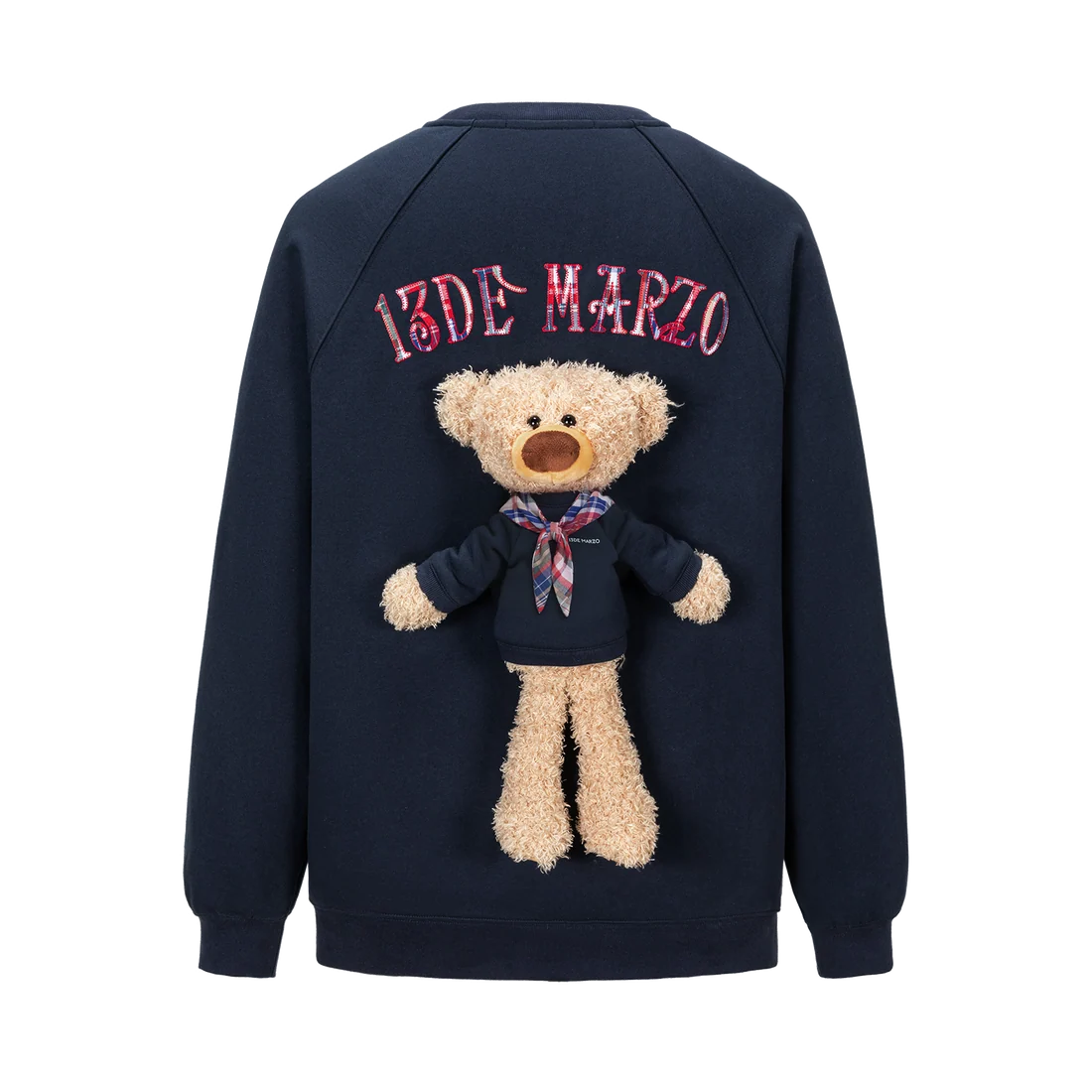 13DE MARZO Big Bear Crewneck Raglan Sweatshirt Blue