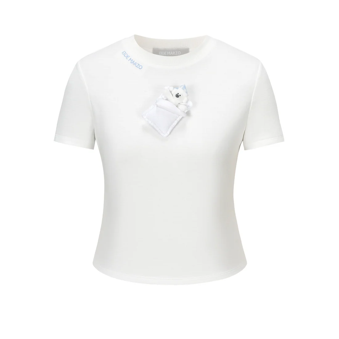 13DE MARZO Nighty Night Bear Tight Tee White