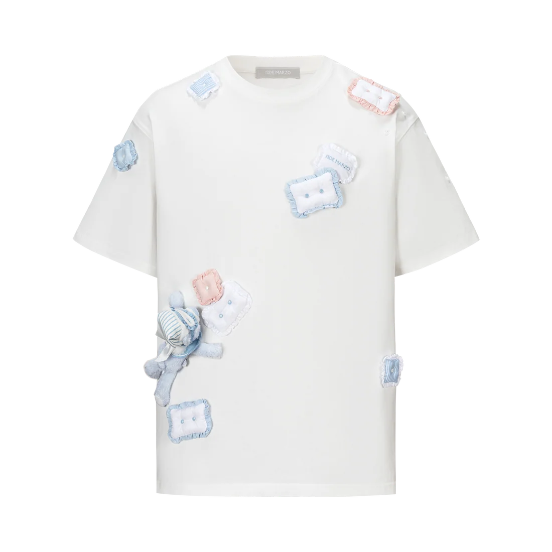 13DE MARZO Nighty Night Bear Pillow Oversized T-shirt White