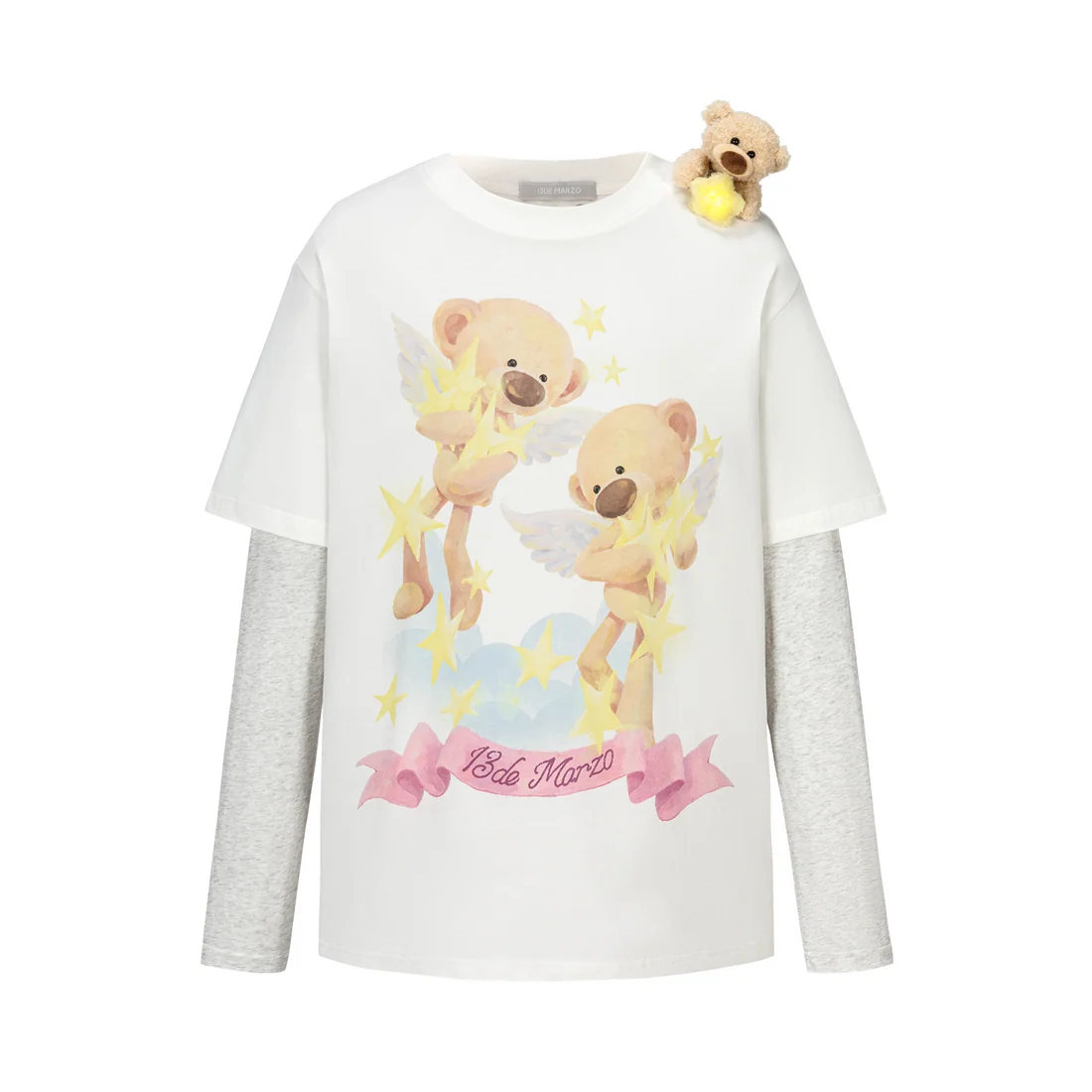 13DE MARZO Luminous Bear Sketch T-shirt White