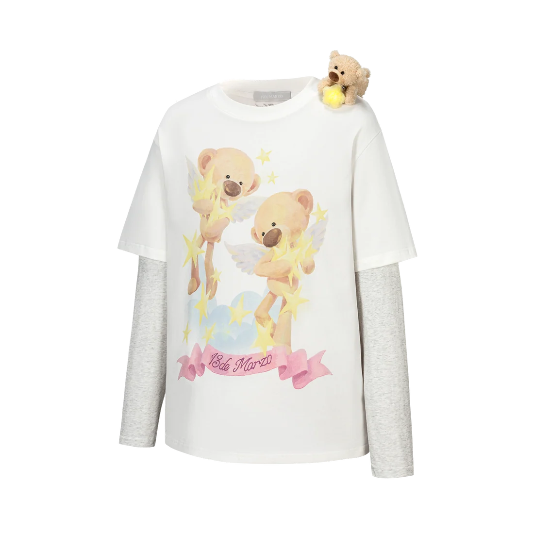 13DE MARZO Luminous Bear Sketch T-shirt White