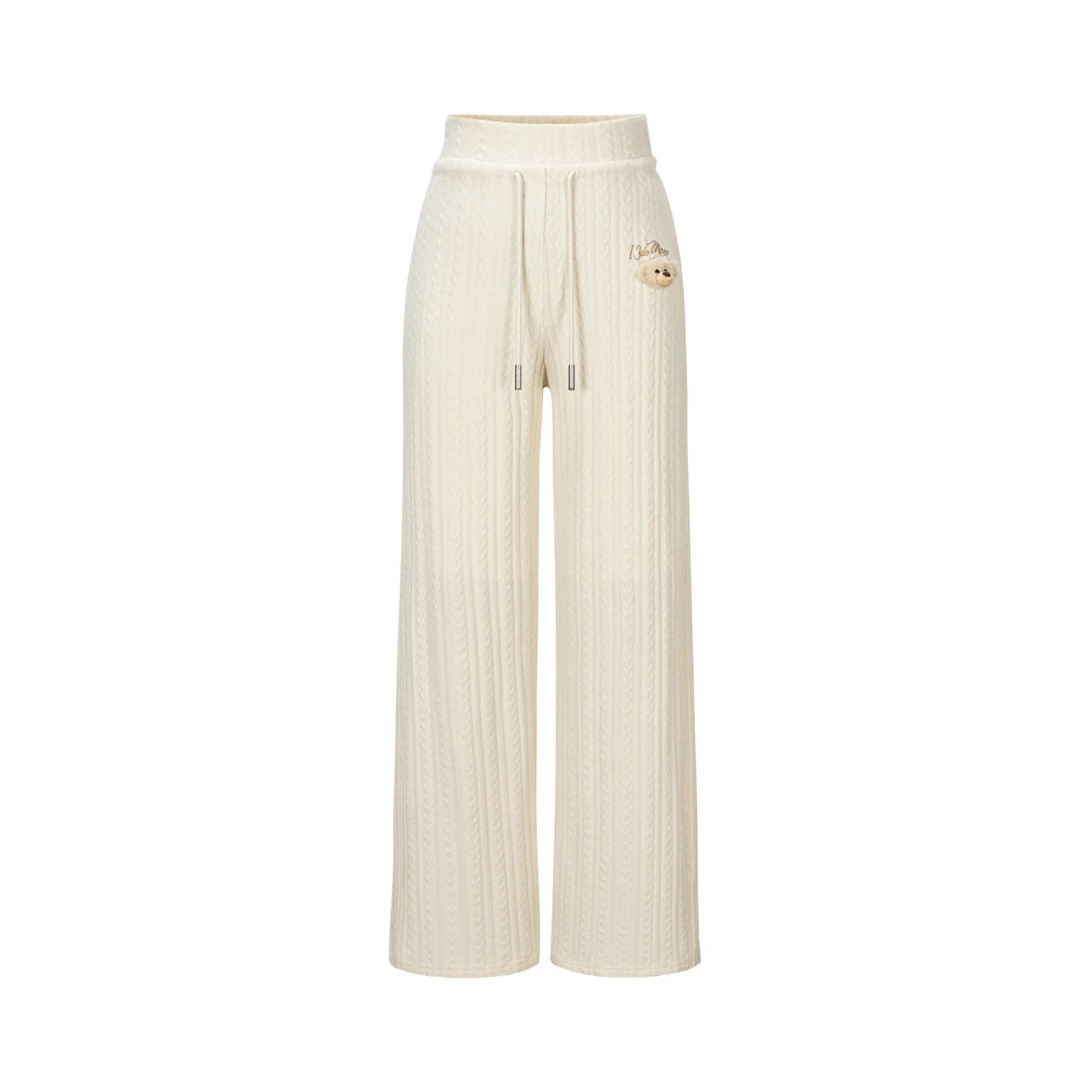 13DE MARZO Mini Bear Knit Trousers Beige