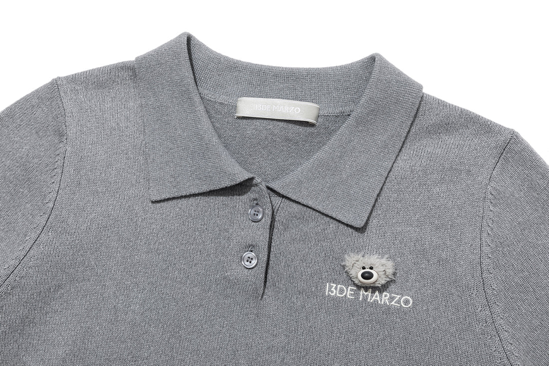 13DE MARZO Doozoo Polo Tee Grey
