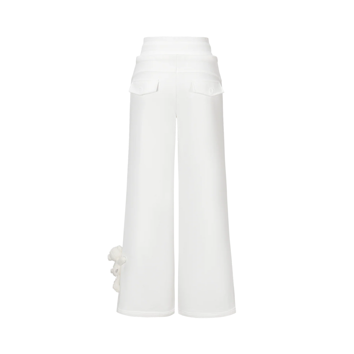 13DE MARZO Snow Bear Micro Flare Sweatpants White