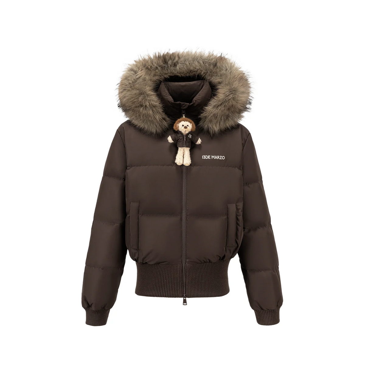 13DE MARZO Doozoo Short Down Jacket Brown