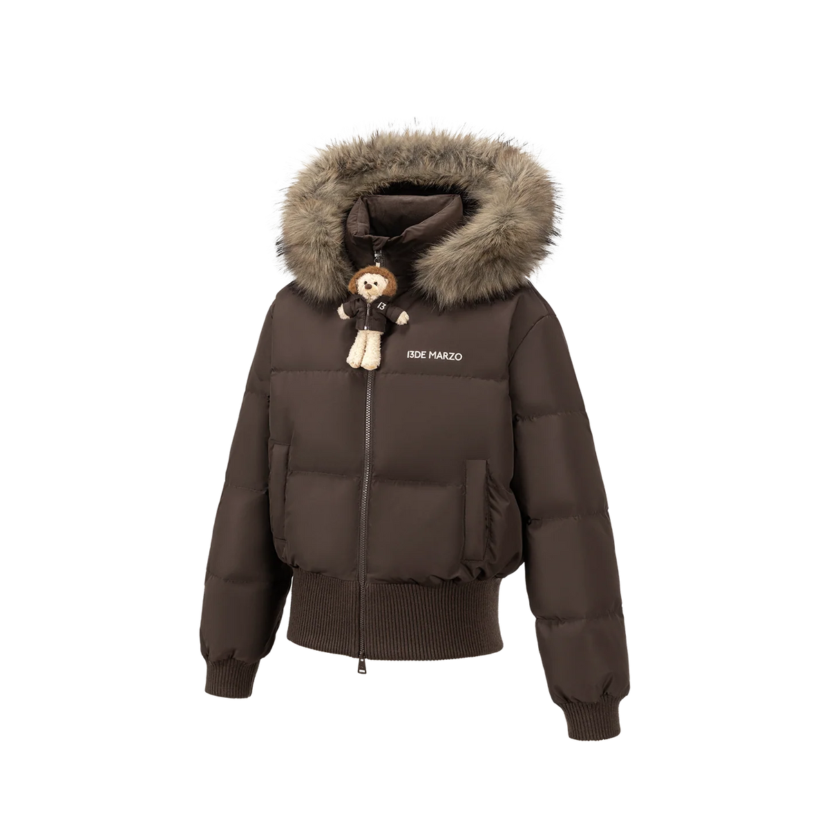 13DE MARZO Doozoo Short Down Jacket Brown