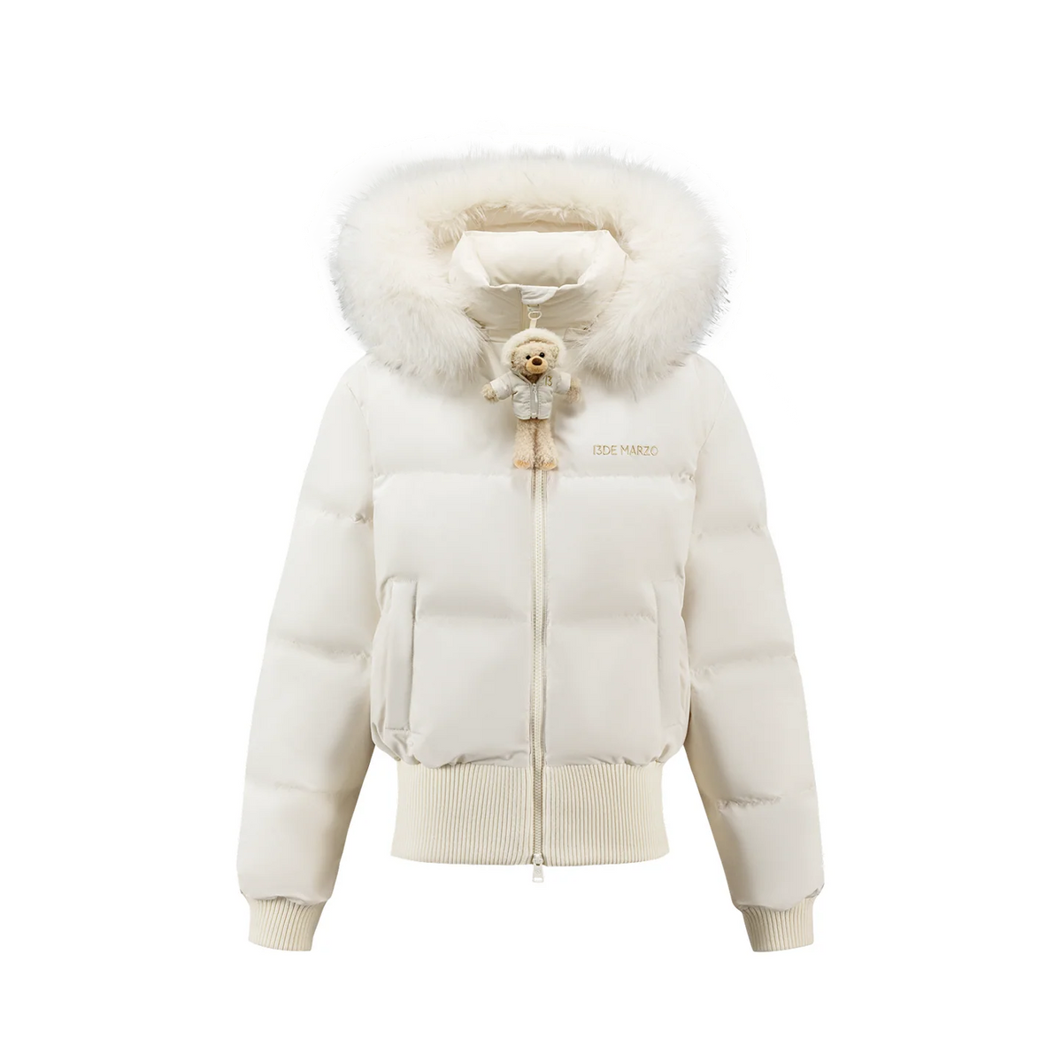 13DE MARZO Doozoo Short Down Jacket Beige