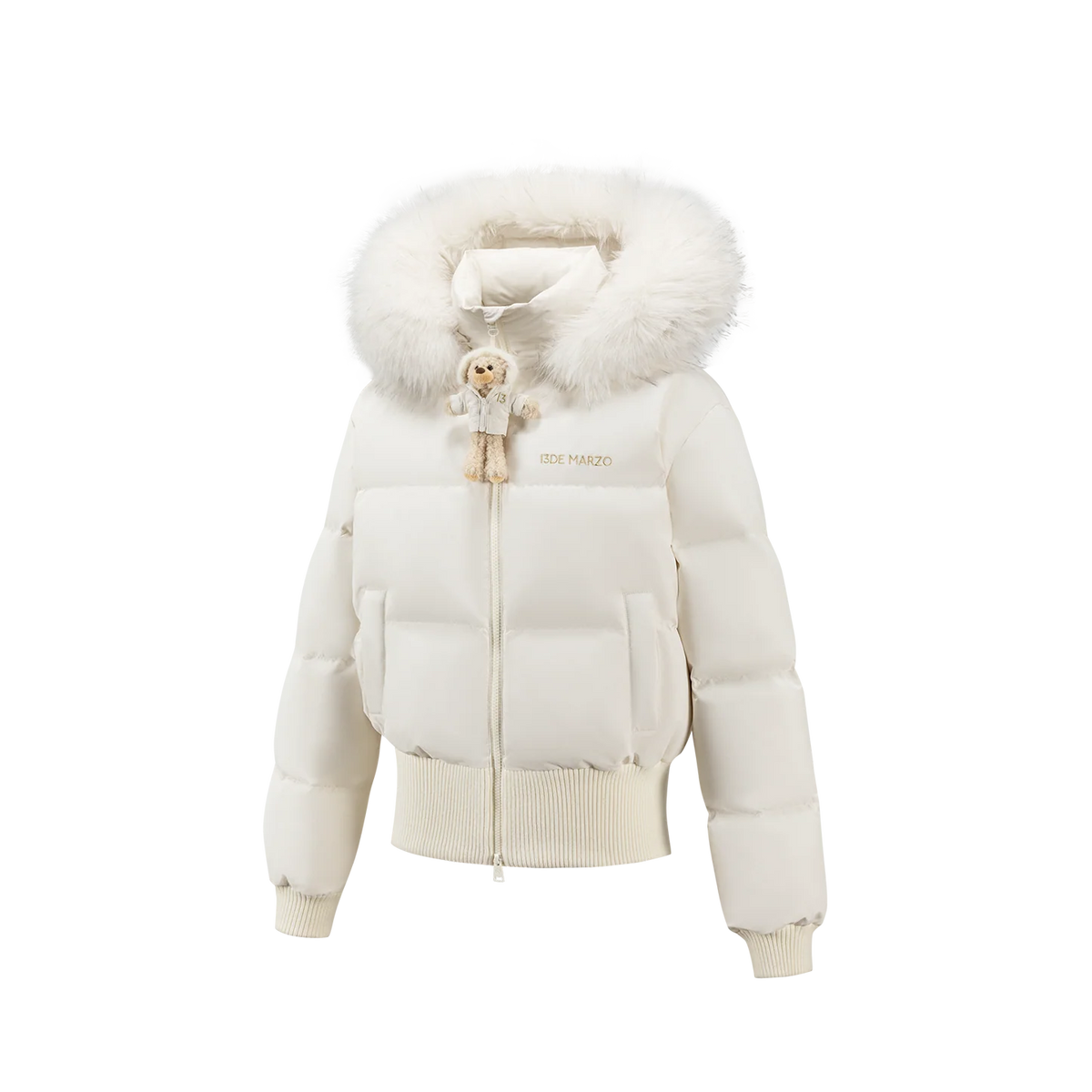 13DE MARZO Doozoo Short Down Jacket Beige