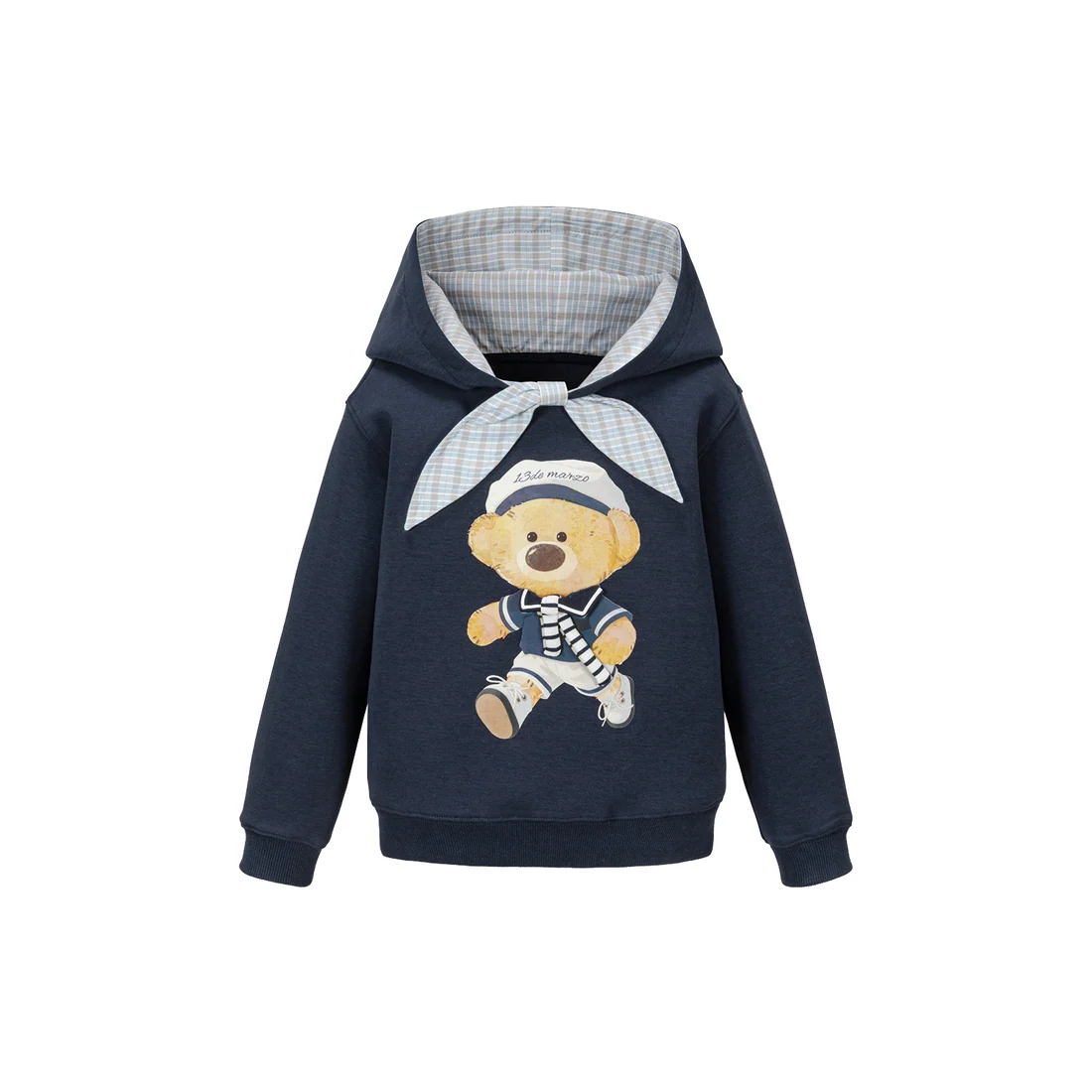 13DE MARZO Babybear Sailor Bear Illustration Hoodie Navy Blue