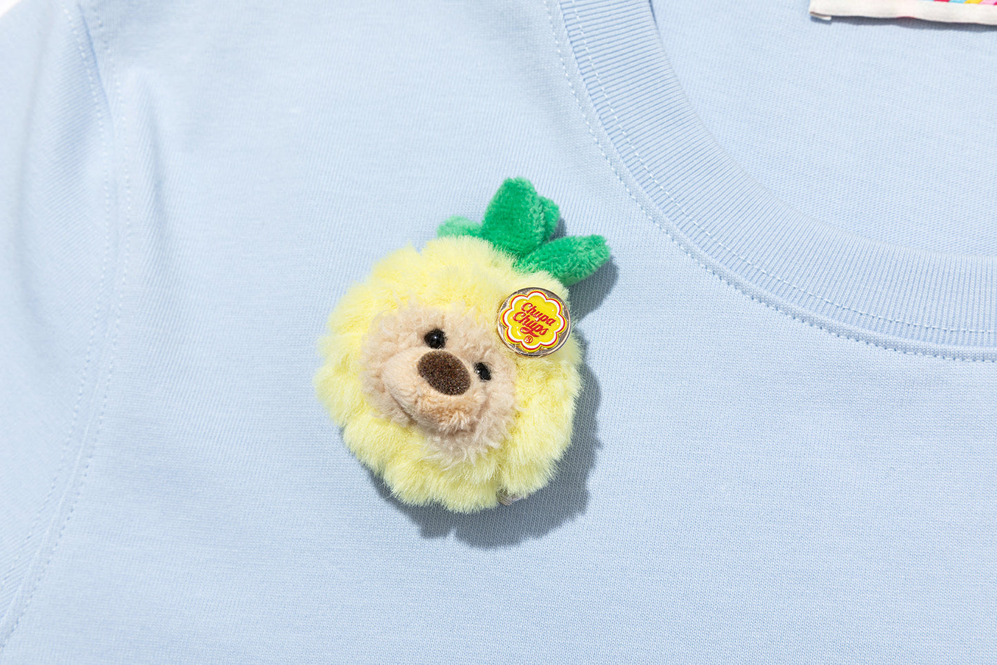 13DE MARZO Bear Print with Rhinestone T-shirt Blue