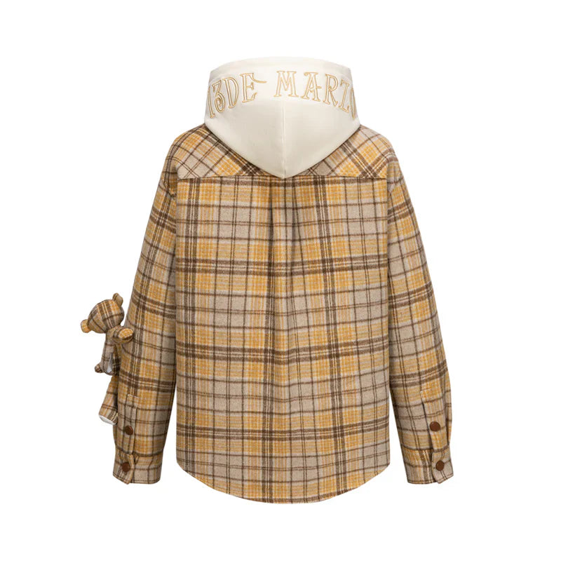 13DE MARZO Doozoo Checked Hooded Jacket
