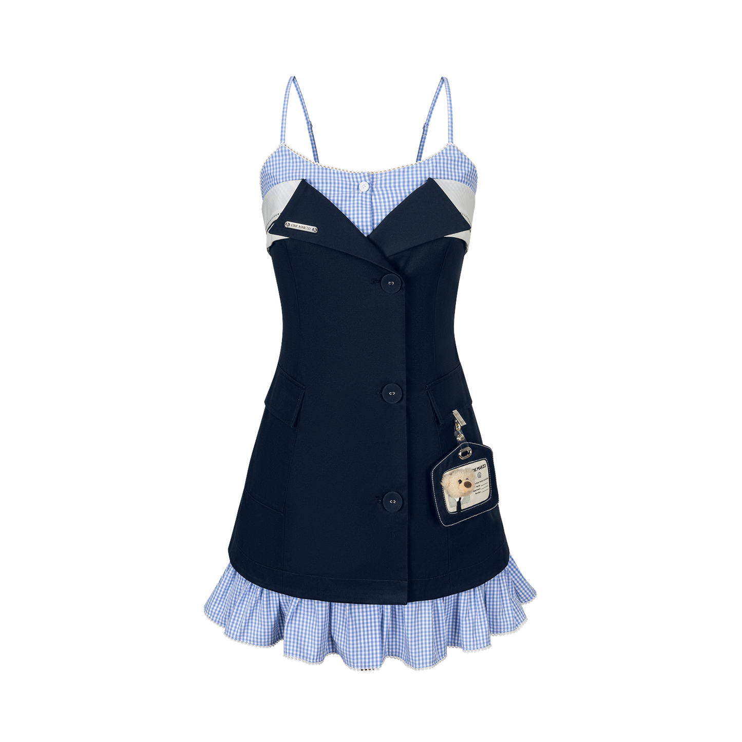 13DE MARZO Two-piece Style Blazer with Badge Dress Navy Blue