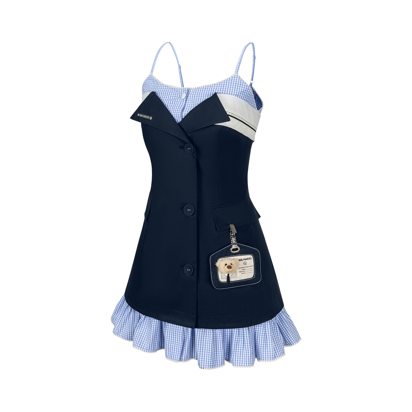 13DE MARZO Two-piece Style Blazer with Badge Dress Navy Blue