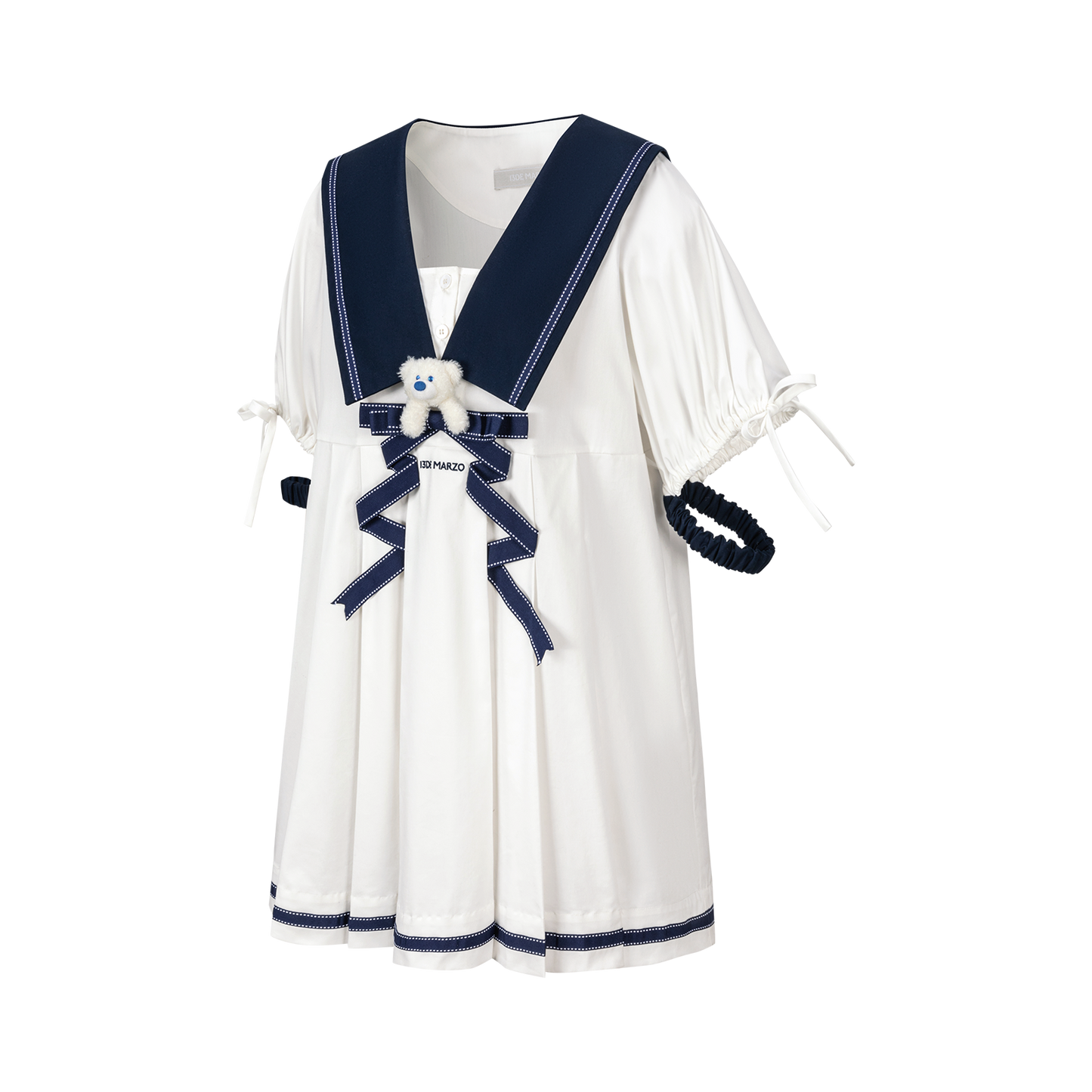 13DE MARZO Nautical Style Pleated Dress
