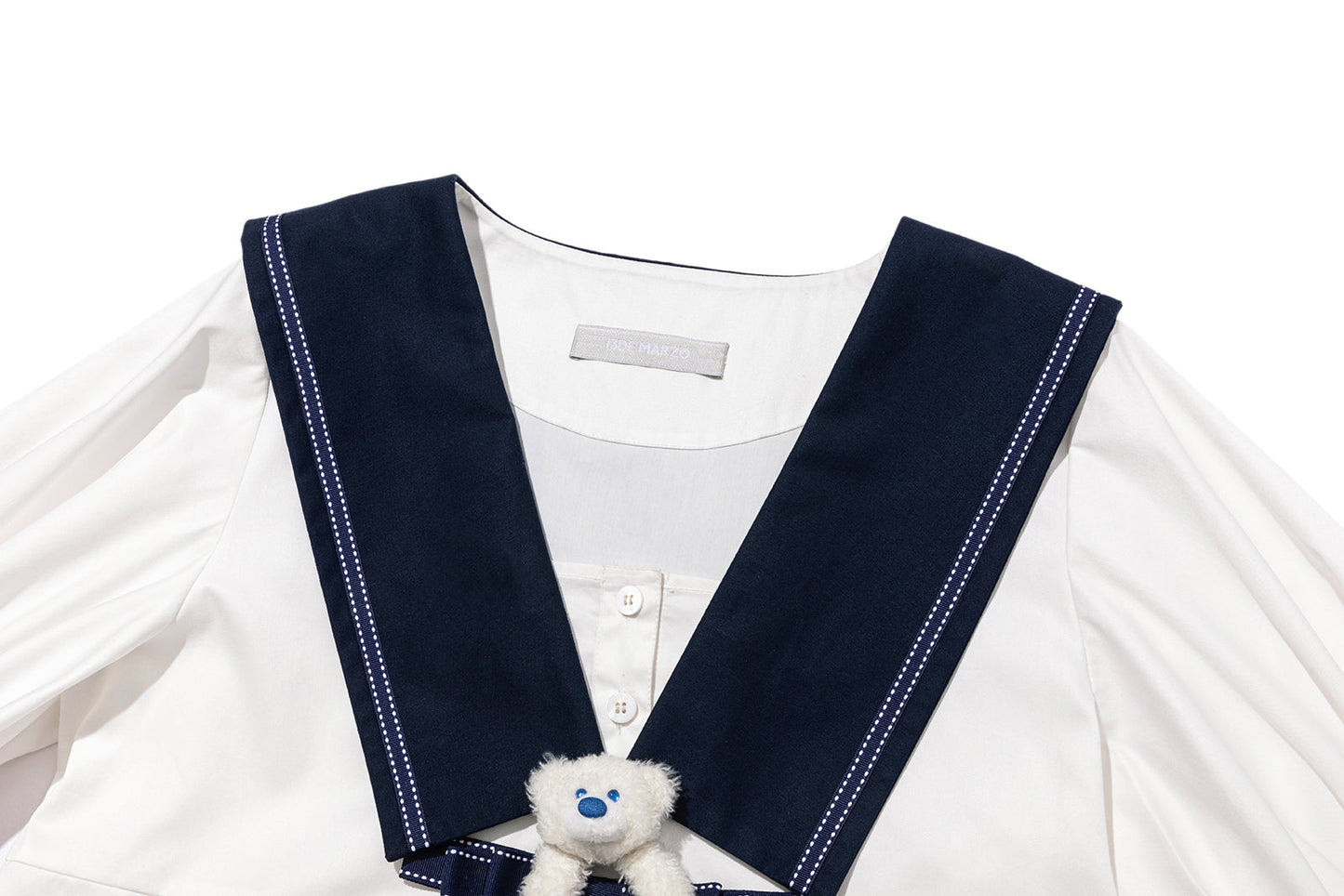 13DE MARZO Nautical Style Pleated Dress