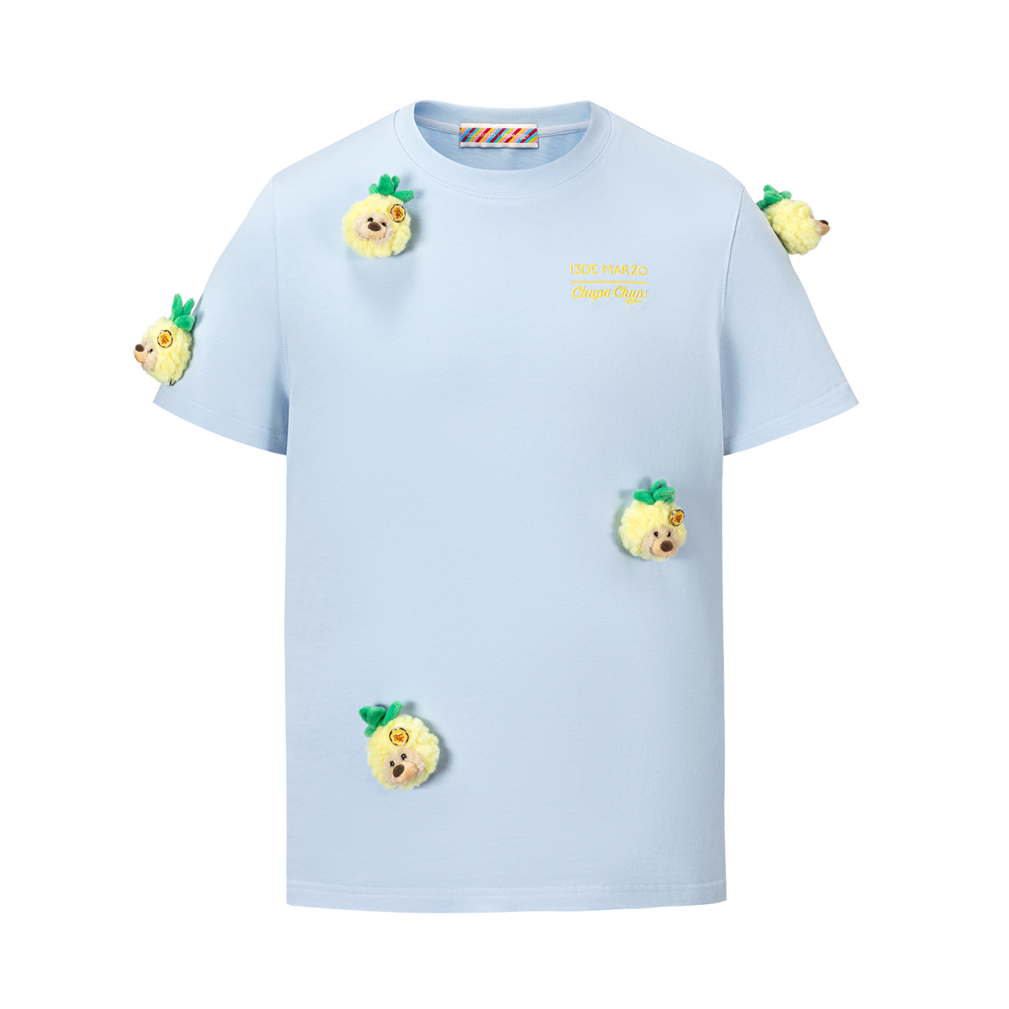 13DE MARZO Bear Print with Rhinestone T-shirt Blue