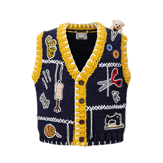 13DE MARZO Tailor Bear Tools Knit Vest