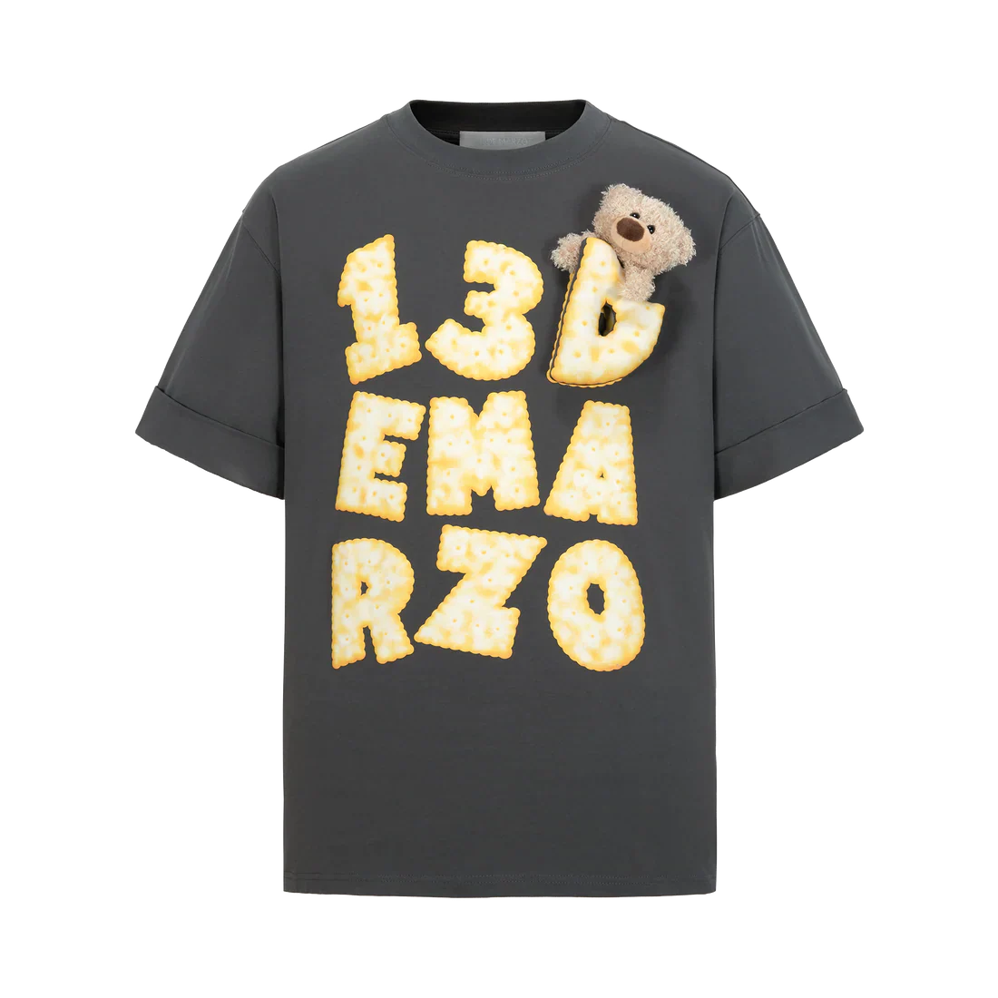 13DE MARZO Biscuits Logo T-shirt DARK GRAY