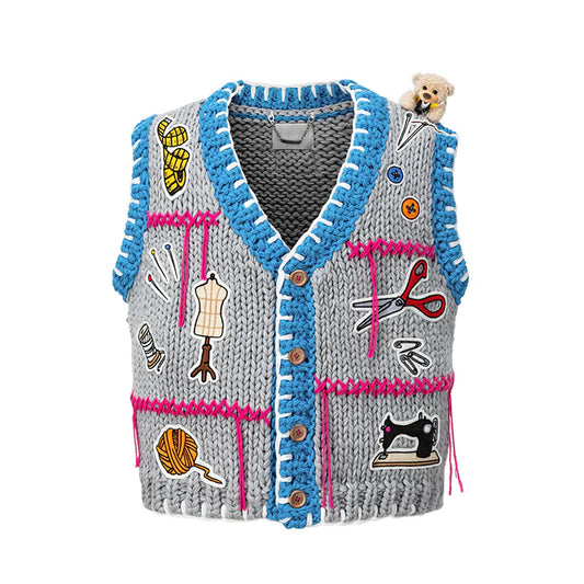 13DE MARZO Tailor Bear Tools Knit Vest