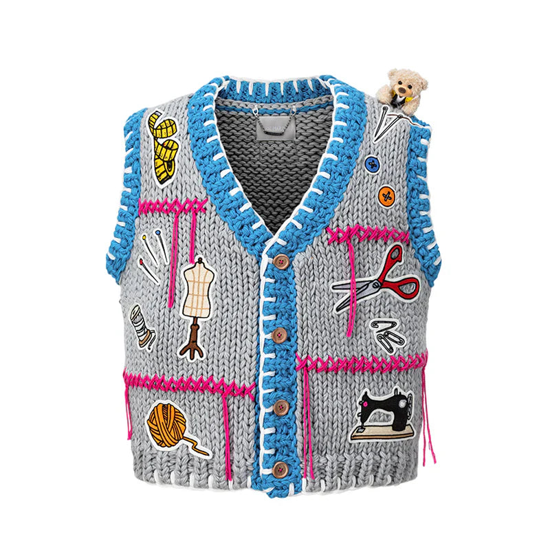 13DE MARZO Tailor Bear Tools Knit Vest