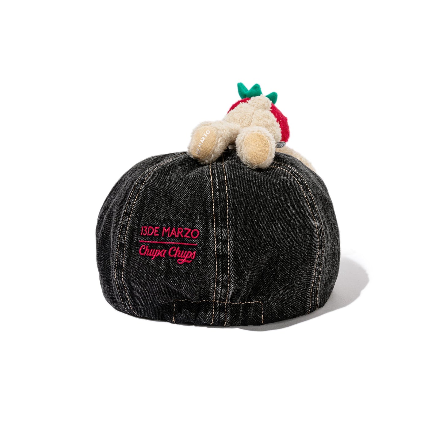 13DE MARZO Chain Detail Beret Black