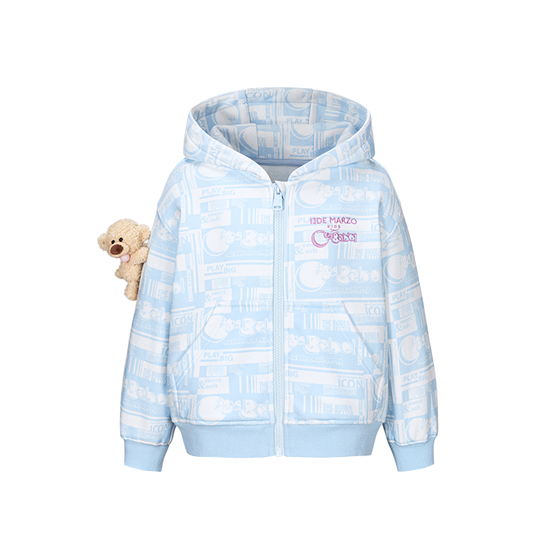 13DE MARZO BabyBear Bubblegum Zipup Hoodie Blue