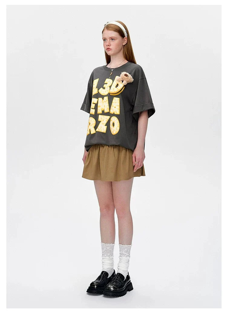 13DE MARZO Biscuits Logo T-shirt DARK GRAY