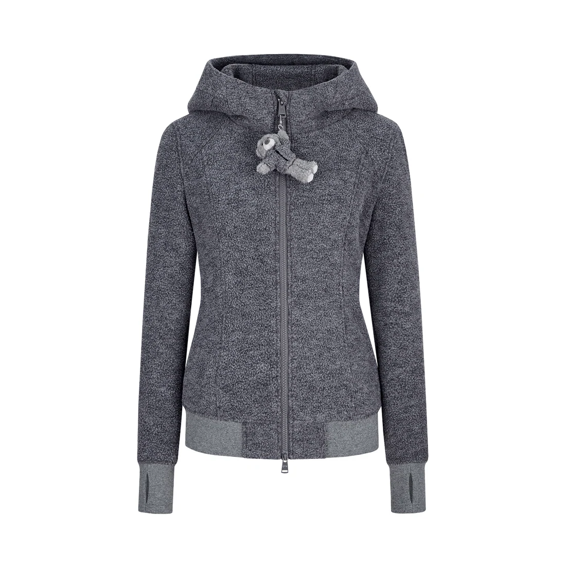 13DE MARZO Slim Fit Fleece Hoodie Dark Grey