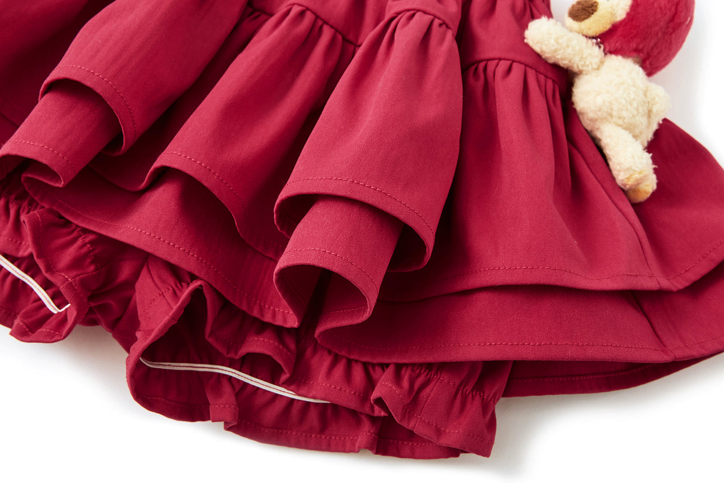 13DE MARZO BabyBear Lace Peplum Bloomer Shorts Red