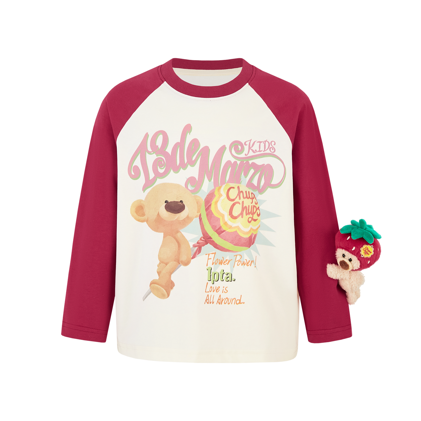 13DE MARZO BabyBear Lollipop Raglan Long Sleeve Red