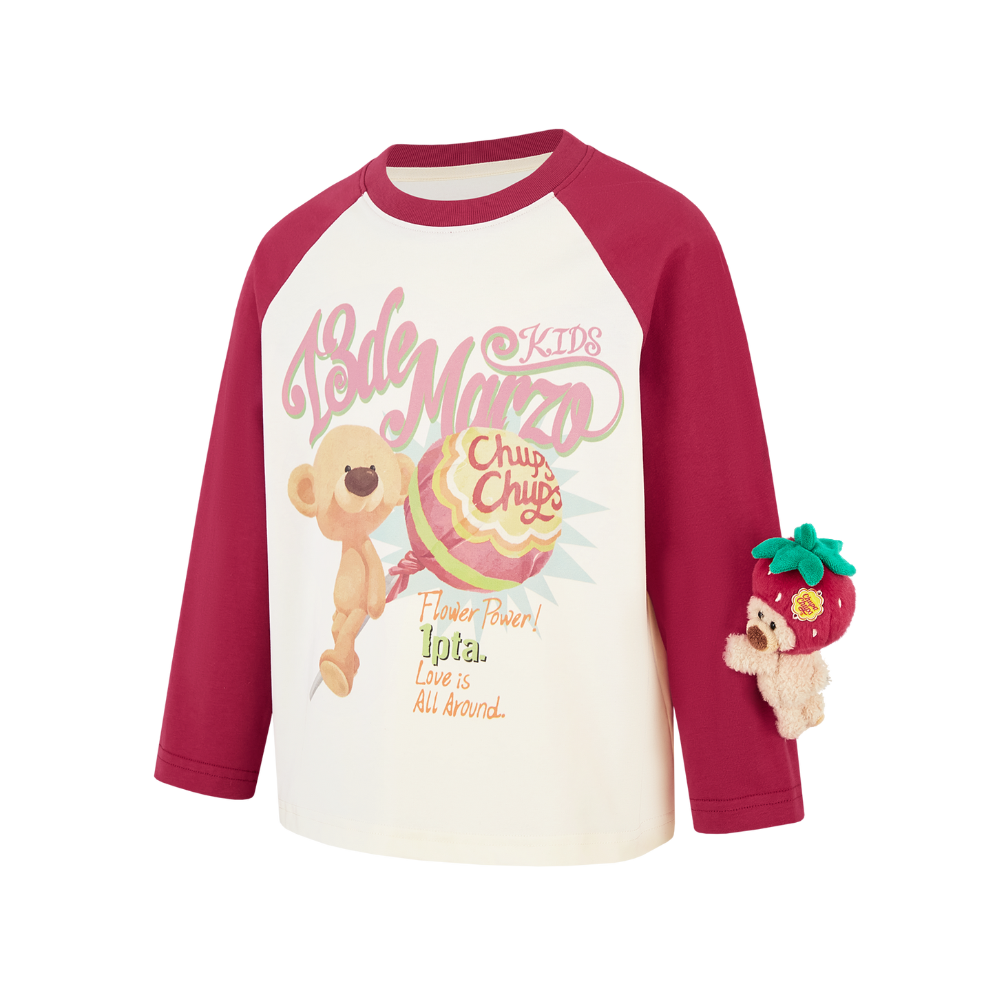 13DE MARZO BabyBear Lollipop Raglan Long Sleeve Red