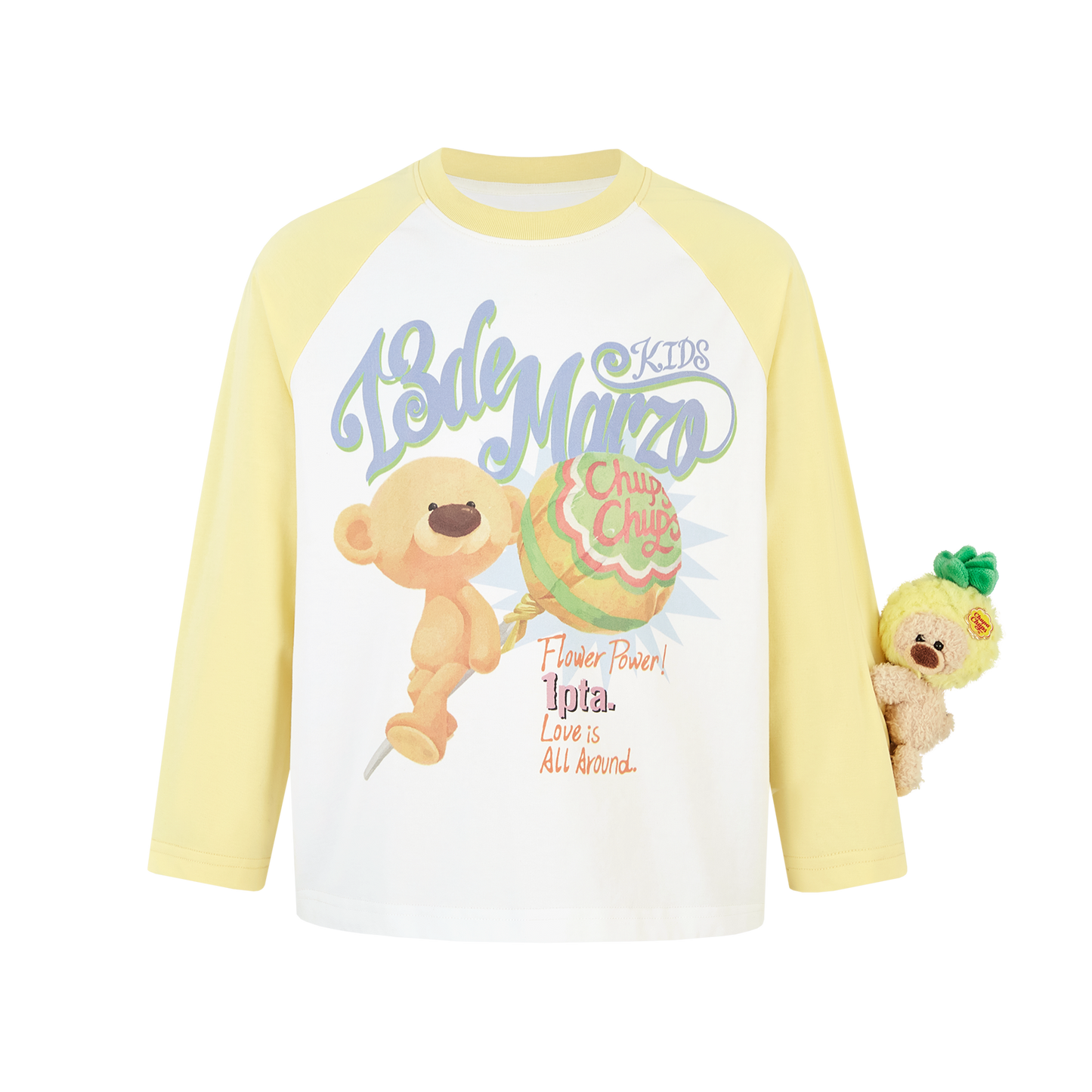 13DE MARZO BabyBear Lollipop Raglan Long Sleeve Yellow