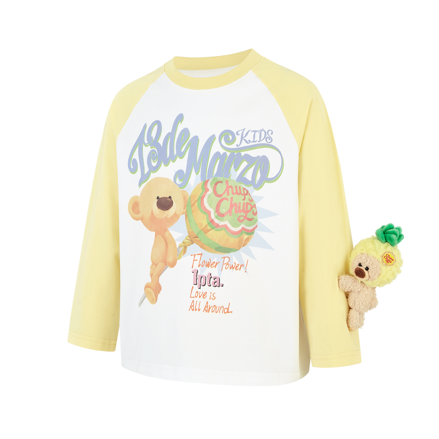 13DE MARZO BabyBear Lollipop Raglan Long Sleeve Yellow