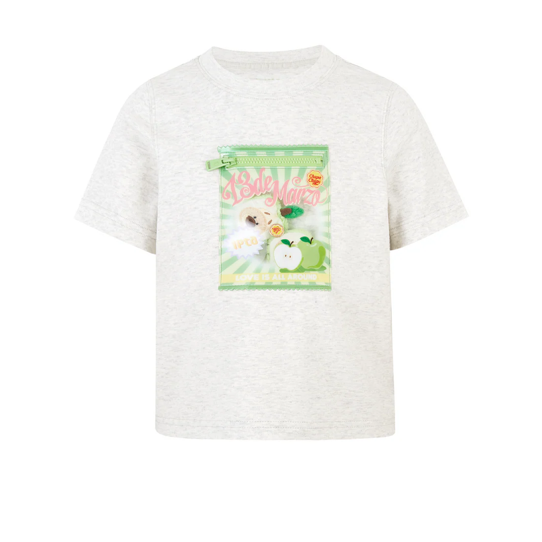 13DE MARZO BabyBear Candy Wrapper Print T-shirt Grey