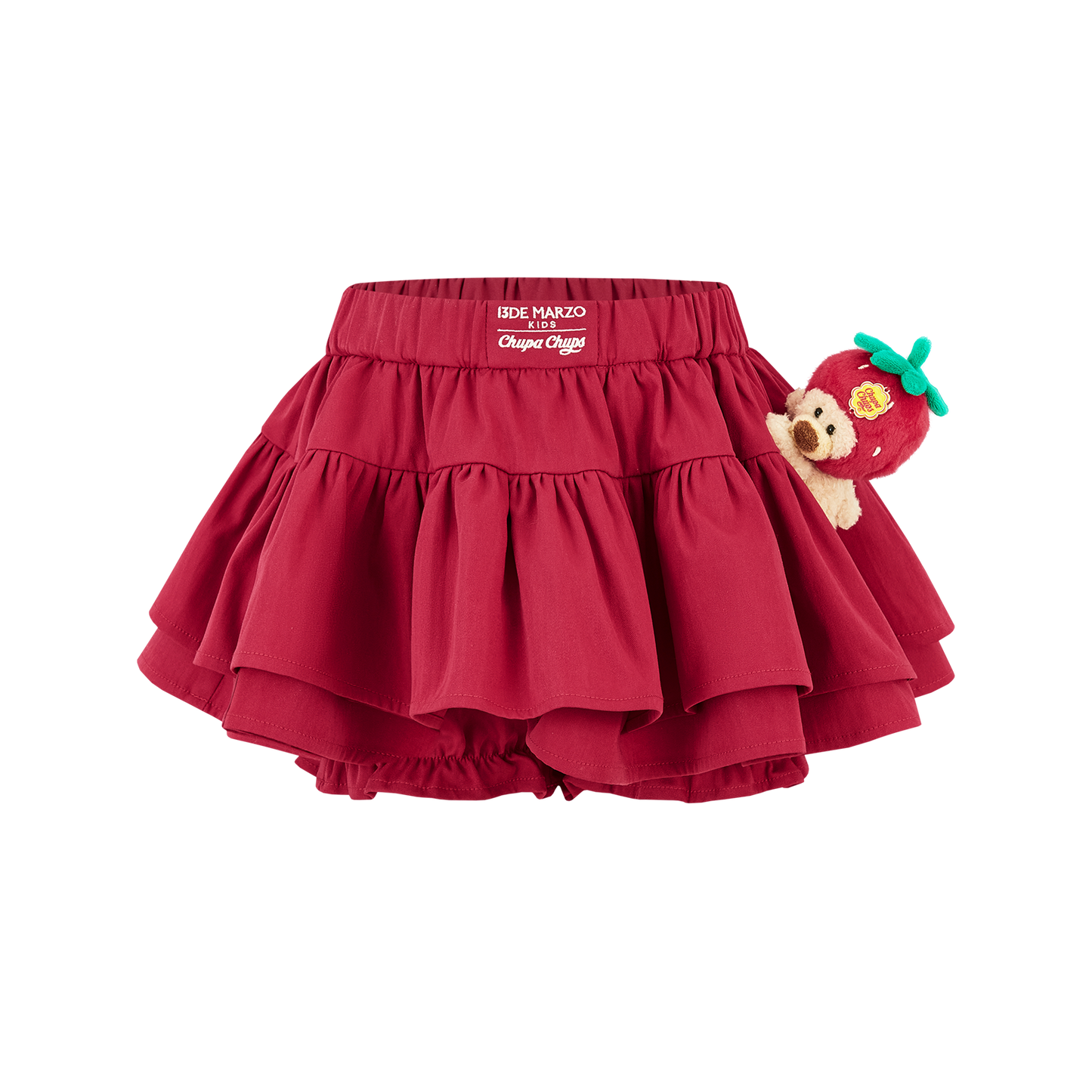 13DE MARZO BabyBear Lace Peplum Bloomer Shorts Red