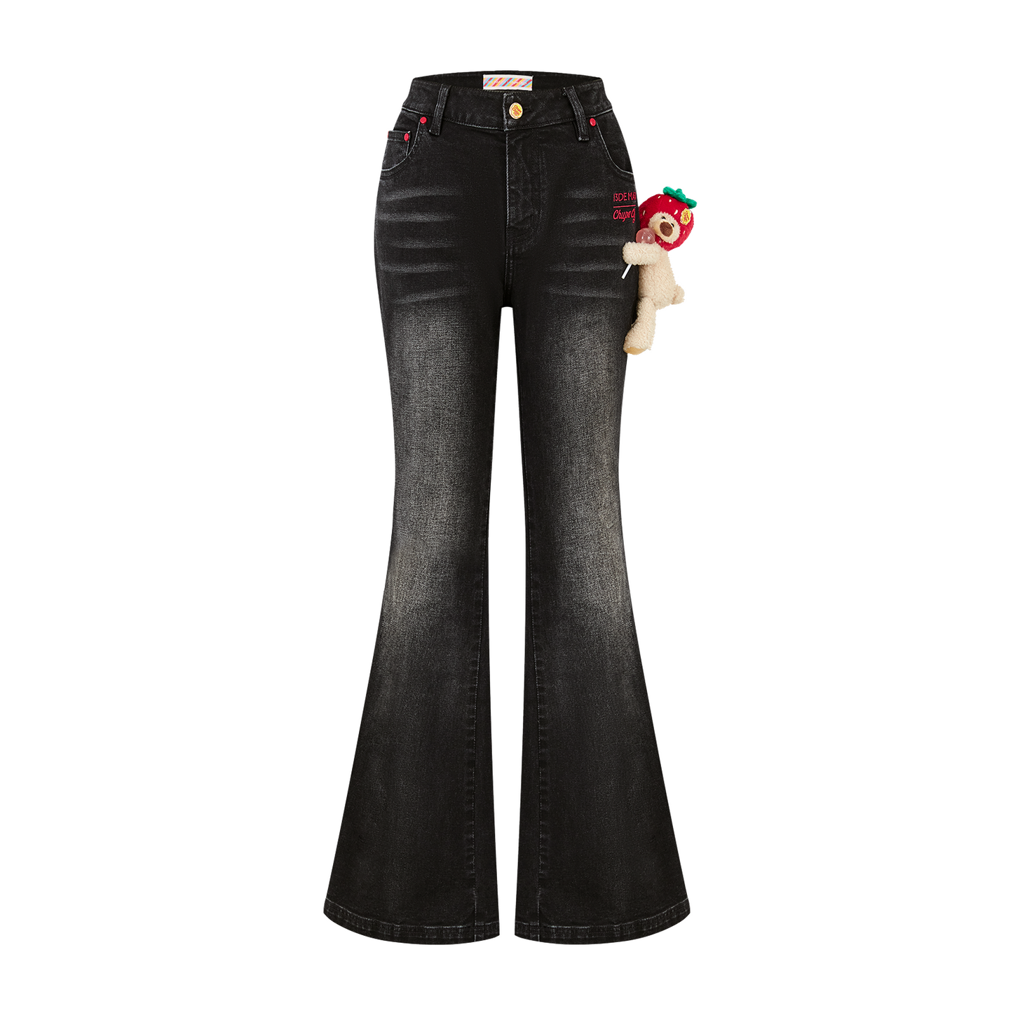 13DE MARZO Bear Slim-Fit Jeans Black