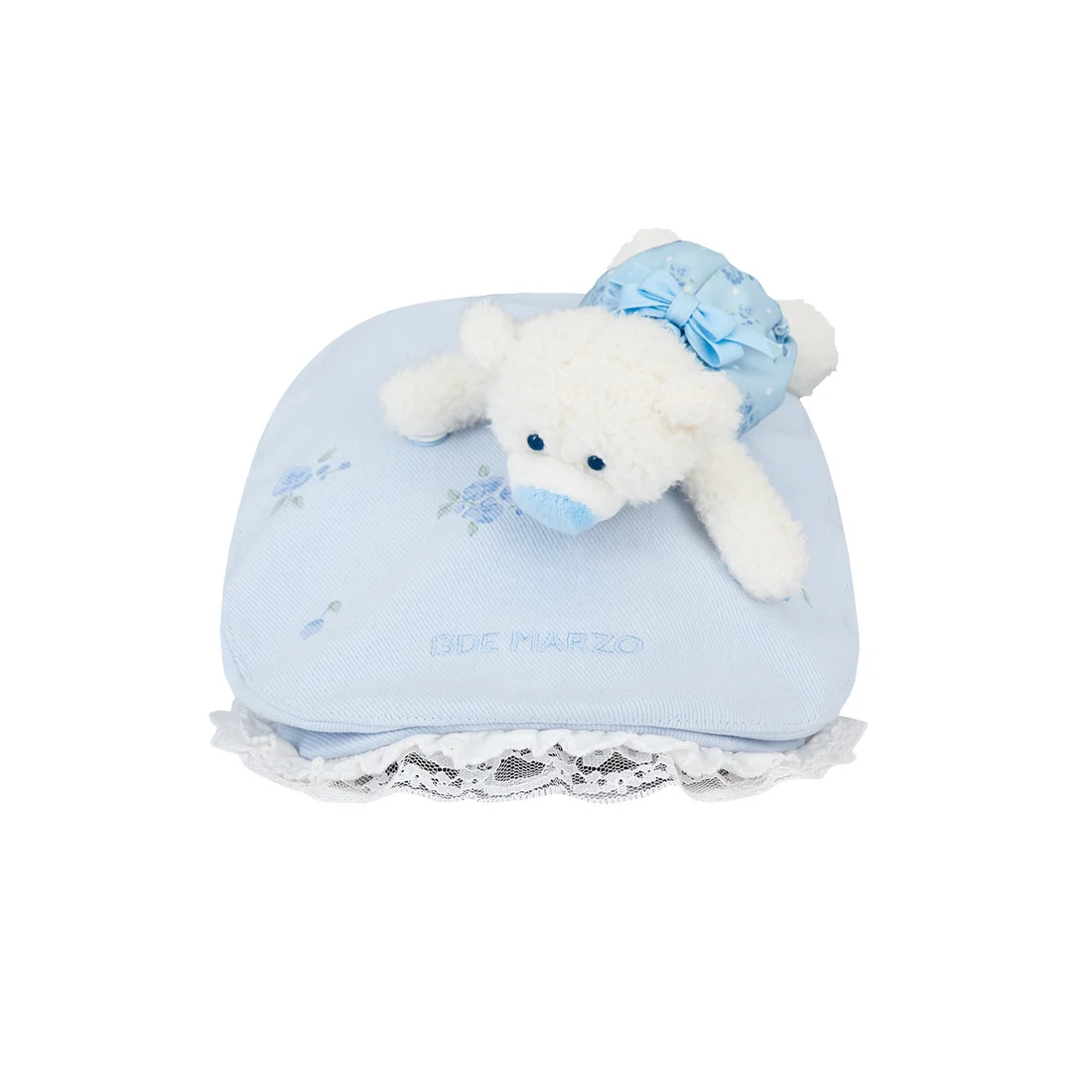 13DE MARZO Embroidered Ruffle Baseball Cap Blue