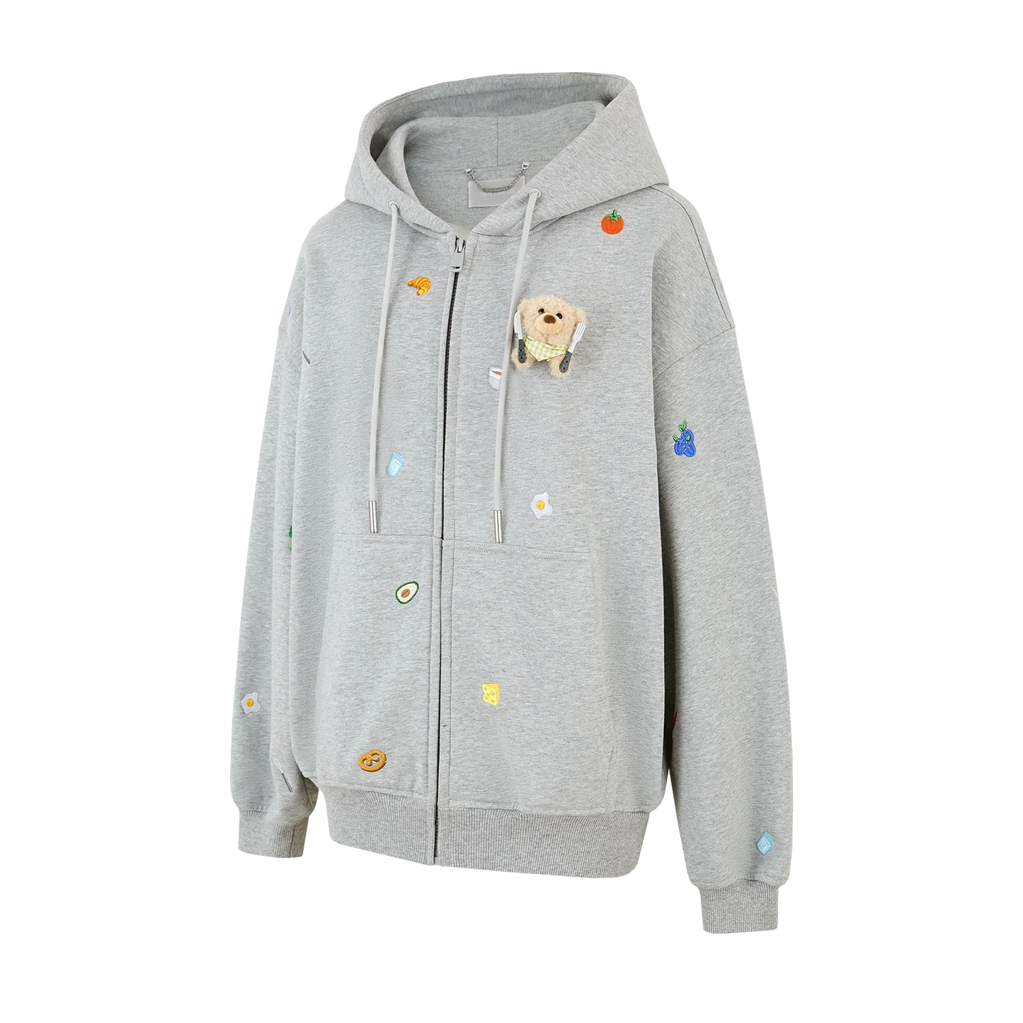 13DE MARZO Nutrition Breakfast Bear Hoodie Grey