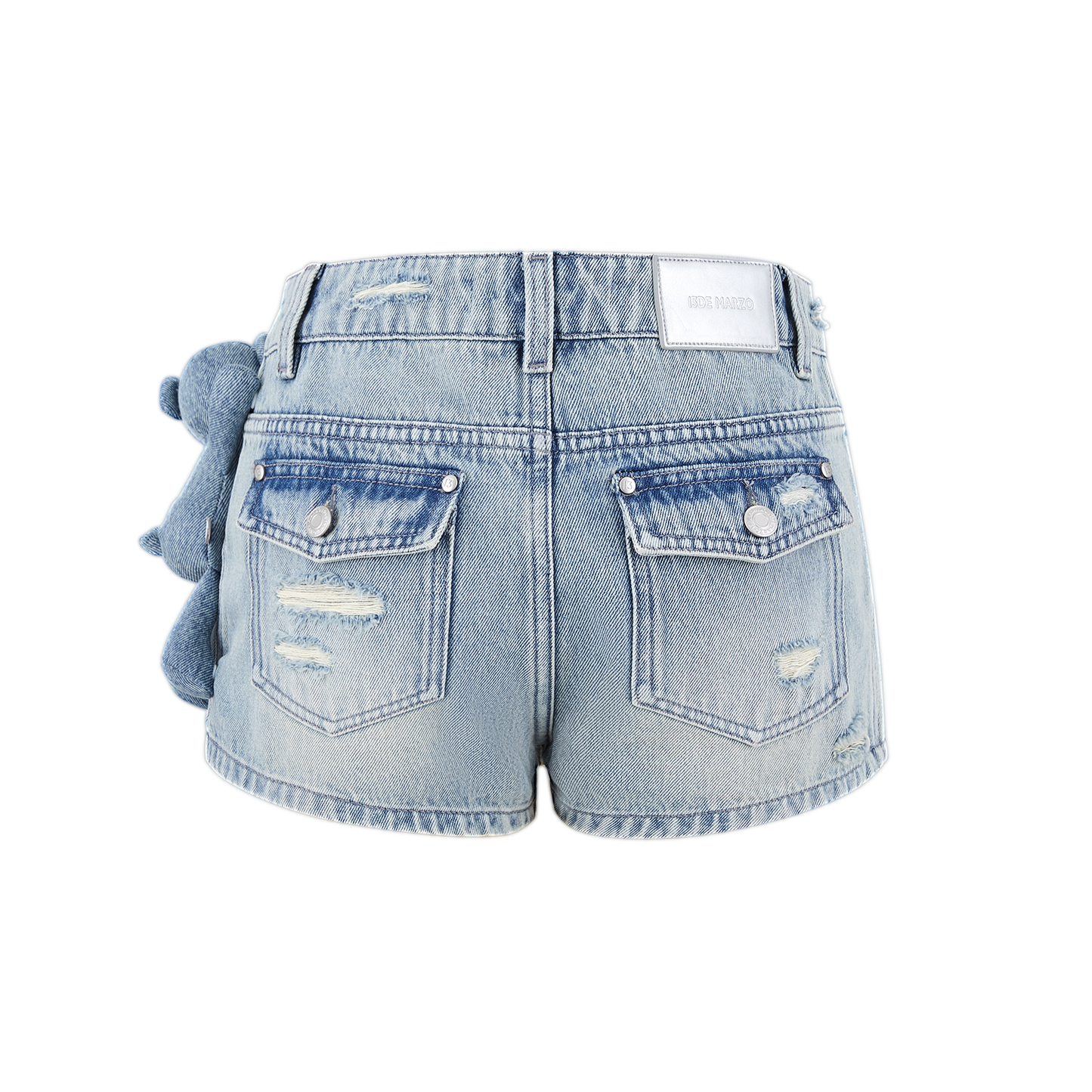 13DE MARZO Broken Bear Hot Jorts Blue