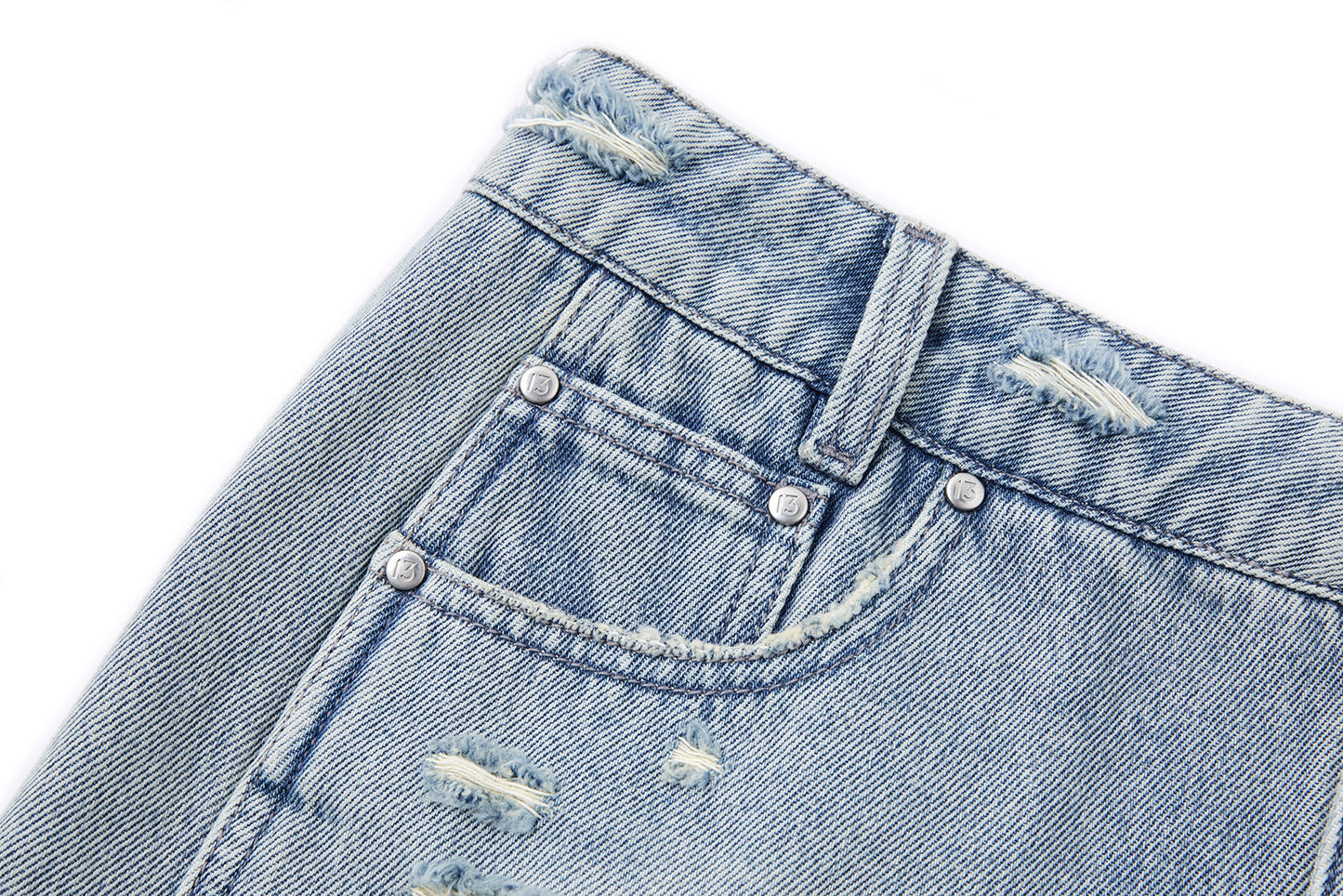 13DE MARZO Broken Bear Hot Jorts Blue