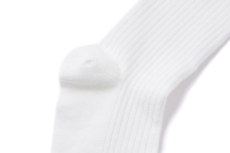 13DE MARZO Double-Layer Contrast Crew Socks White